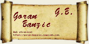 Goran Banzić vizit kartica